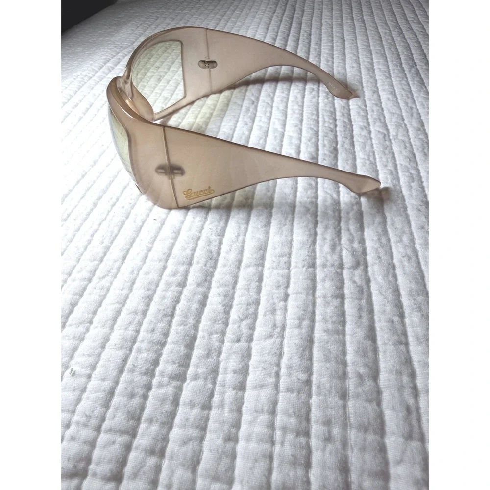 Gucci GG 2961/S Oversized Shield Sunglasses Tan Champagne Made in Italy